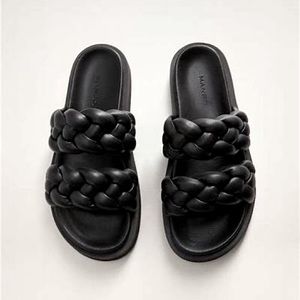 Mango platform leather braided sandals